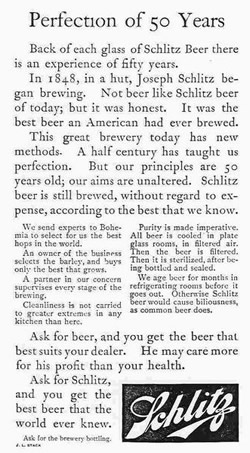 Hopkins' Schlitz Beer Ad