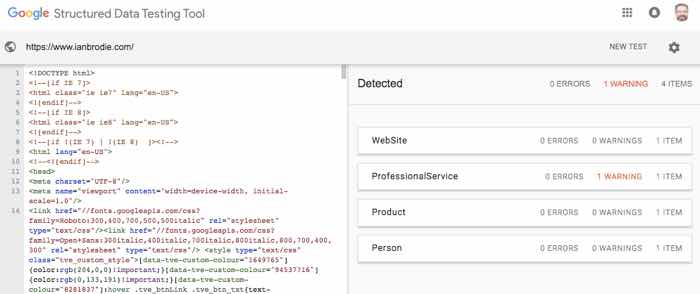 Structured Data Test Results
